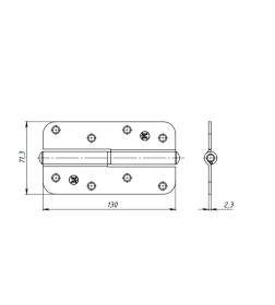 Петля накладная ПН1-130 цинк правая