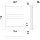 Полотенцесушитель Прато sensor quick touch П9 500х700 (4670078531506) 