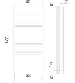 Полотенцесушитель Сицилия sensor quick touch П15 500х1300