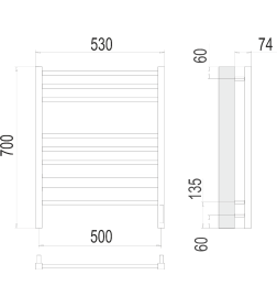 Полотенцесушитель Сицилия sensor quick touch П9 500х700