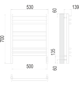 Полотенцесушитель Соренто sensor quick touch П9 500х700