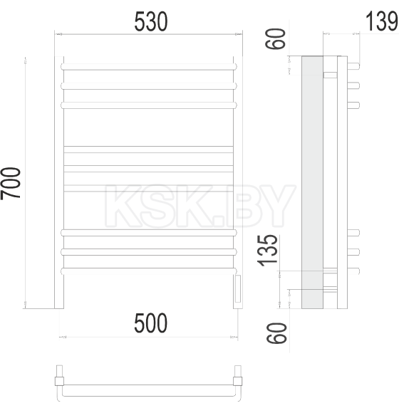 Полотенцесушитель Соренто sensor quick touch П9 500х700 (4670078531490) 