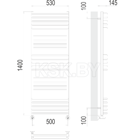 Полотенцесушитель Соренто П23 500х1400 (4670078530868) 