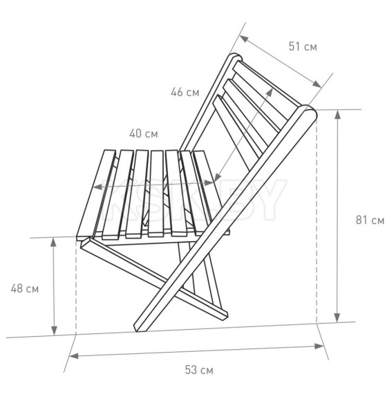 Стул раскладной сосна DYATEL (цвет дуб) 810х510х530мм              (G-СH-001-OAK) 