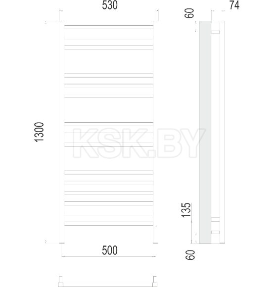 Полотенцесушитель Ватикан sensor quick touch П15 500х1300 (4670078526212) 