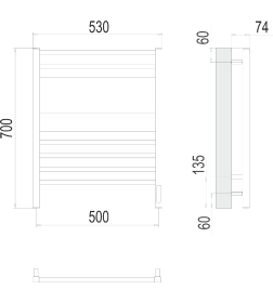 Полотенцесушитель Ватикан sensor quick touch П9 500х700