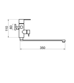 Смеситель для ванны РМС SUS124BL-006EP