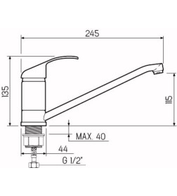 Смеситель для кухни РМС SL128-004F-25