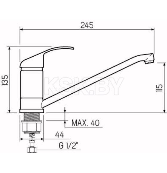 Смеситель для кухни РМС SL128-004F-25 (SL128-004F-25) 