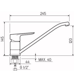 Смеситель для кухни РМС SL131-004F-25