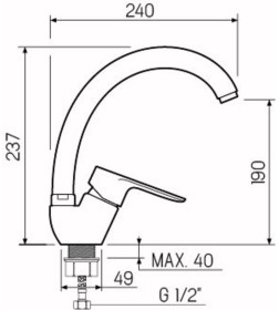 Смеситель для кухни РМС SL131-011F