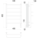 Полотенцесушитель Евромикс квадро quick touch П6 400х650 (4670078531223) 