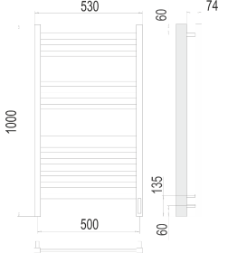 Полотенцесушитель Ното sensor quick touch П12 500х1000