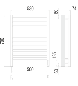 Полотенцесушитель Ното sensor quick touch П9 500х700