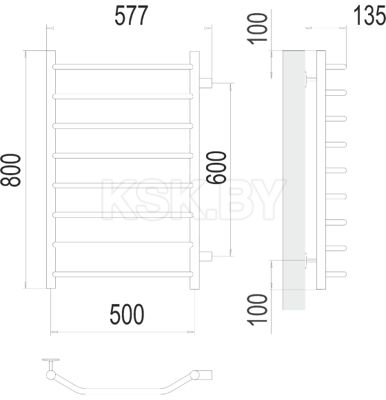 Полотенцесушитель Виктория П8 500х800 (4670078530134) 