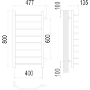 Полотенцесушитель Виктория П8 400х800 бп600 (4670078530103) 