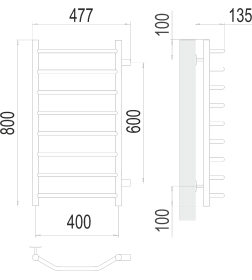 Полотенцесушитель Виктория П8 400х800 бп600