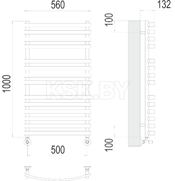 Полотенцесушитель Капри П14 500х1000 (4670078530646) 