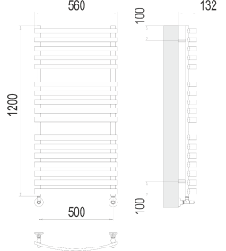 Полотенцесушитель Капри П17 500х1200