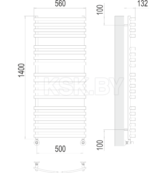 Полотенцесушитель Капри П19 500х1400 (4670078530660) 