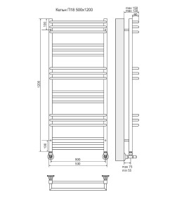Полотенцесушитель Кельн П18 500х1200