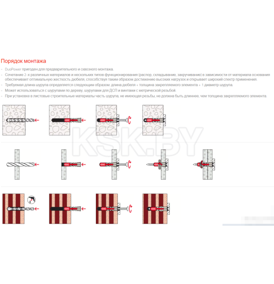 Дюбель распорный DUOPOWER 10x50 (упак. 50шт)Fischer (535456K) 