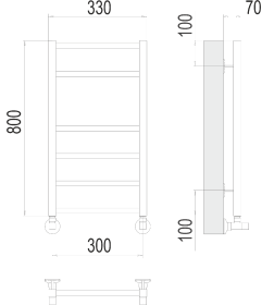 Полотенцесушитель Контур П7 300х800