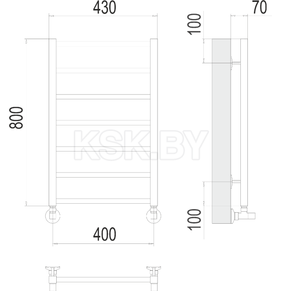 Полотенцесушитель Контур П7 400х800 (4670078529640) 