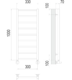 Полотенцесушитель Контур П9 300х1000