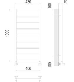 Полотенцесушитель Контур П9 400х1000