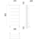 Полотенцесушитель Контур с полкой П7 300х800 (4670078529695) 