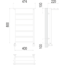 Полотенцесушитель Контур с полкой П7 400х800 (4670078529701) 