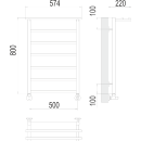 Полотенцесушитель Контур с полкой П7 500х800 (4670078529718) 