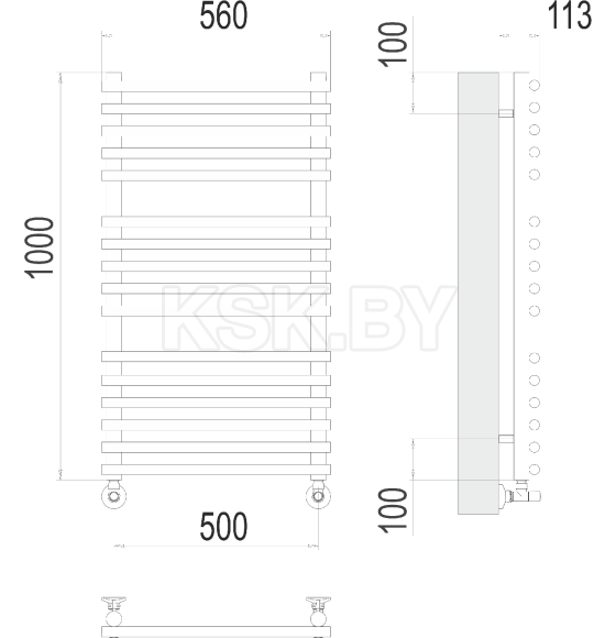 Полотенцесушитель Кремона П16 500х1000 (4670078530677) 