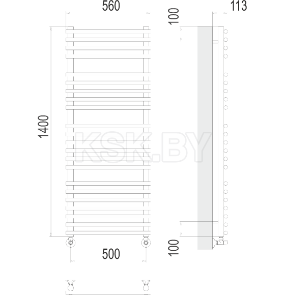 Полотенцесушитель Кремона П22 500х1400 (4670078530691) 