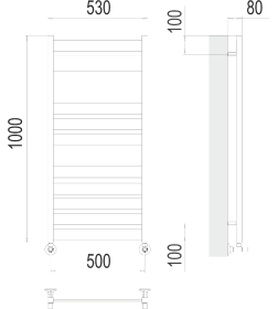 Полотенцесушитель Латтэ П11 500х1000