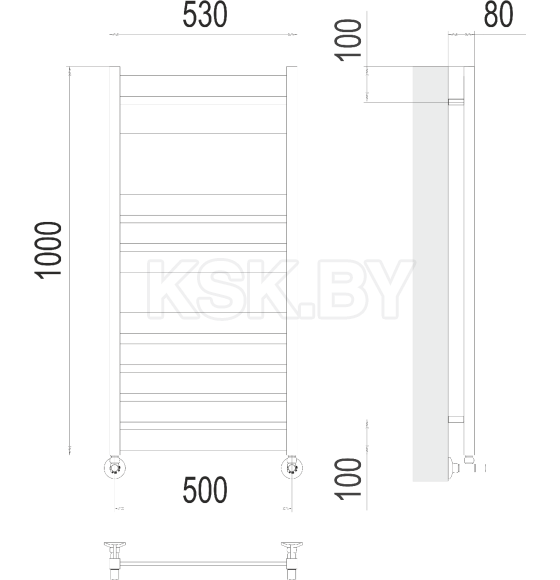 Полотенцесушитель Латтэ П11 500х1000 (4670078530707) 