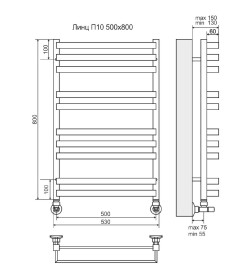 Полотенцесушитель Линц П10 500х800