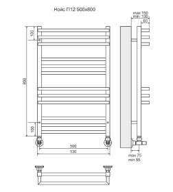 Полотенцесушитель Нойс П12 500х800