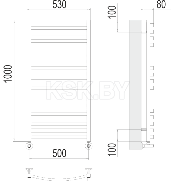 Полотенцесушитель Палермо П13 500х1000 (4670078530769) 