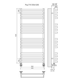 Полотенцесушитель Рид П16 500х1200