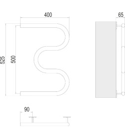 Полотенцесушитель M-образный 400х500