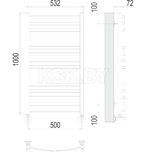 Полотенцесушитель Авиэль П12 500х1000 (4670078529213) 