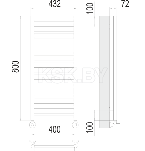 Полотенцесушитель Аврора П16 400х800 (4670078529305) 