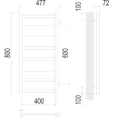 Полотенцесушитель Аврора П8 400х800 бп600 (4670078529916) 