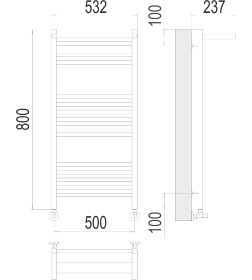 Полотенцесушитель Аврора с полкой П16 500х800