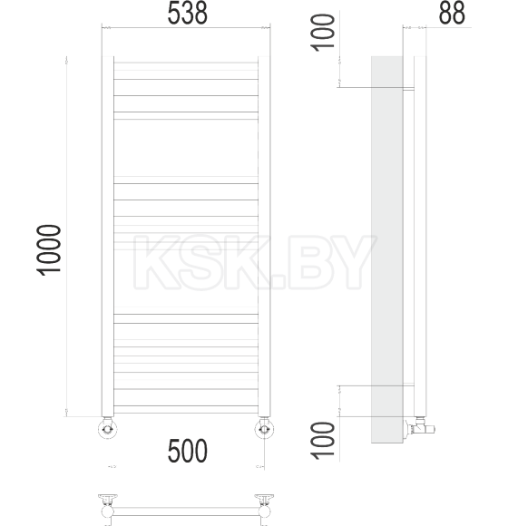 Полотенцесушитель Альба П16 500х1000 (4670078530455) 