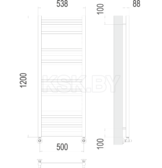 Полотенцесушитель Альба П18 500х1200 (4670078530462) 