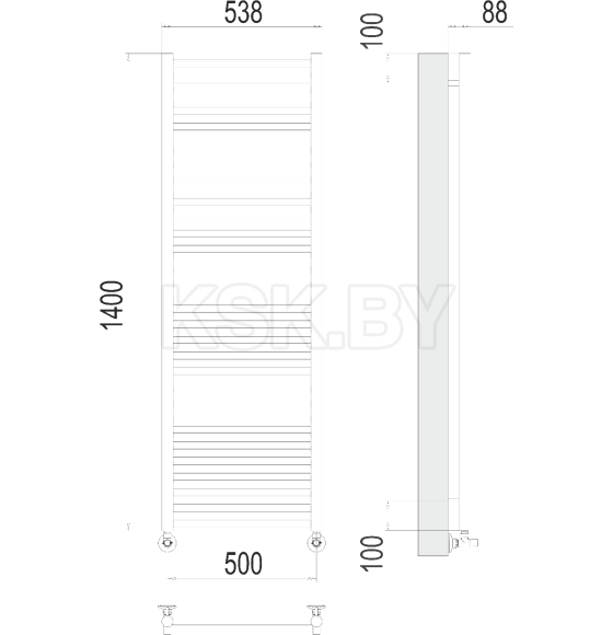 Полотенцесушитель Альба П22 500х1400 (4670078530479) 