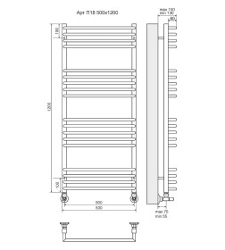 Полотенцесушитель Арт П18 500х1200